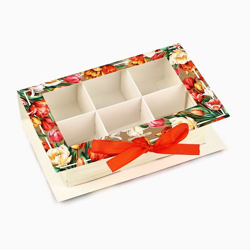 Цена за 5 шт. Коробка под 6 конфет с ячейками Самой прекрасной 14.5?9.5?3.5 см