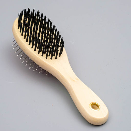 Двусторонняя щётка-расческа с деревянной ручкой, 7 х 21 см - Пижон фото 3