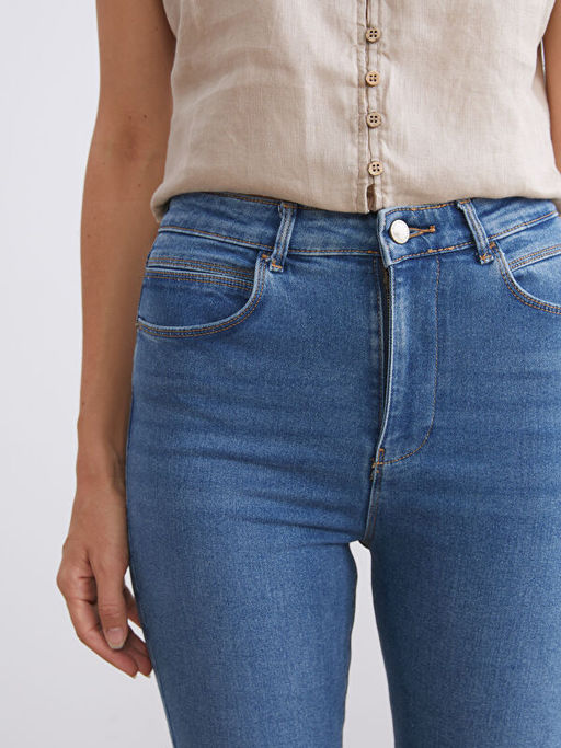 Crop Flare Kad?n Jean Pantolon