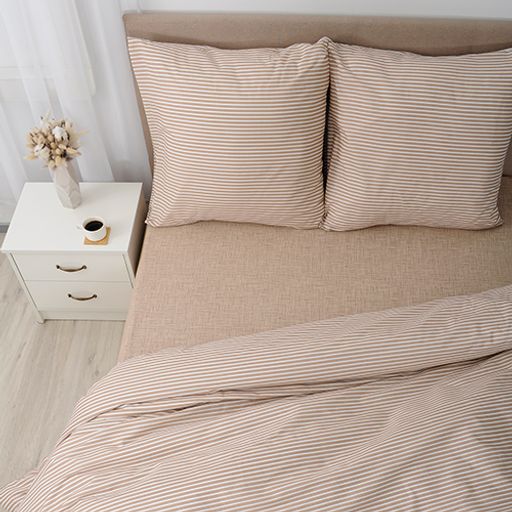 КПБ Simple Life 1,5 спальный, бязь, 100 % хлопок, пл. 120 гр./кв.м., Stripe (Страйп) Пододеяльник 146*217, простыня 150*217, наволочка 70*70 (2 шт.) - Традиция фото 6