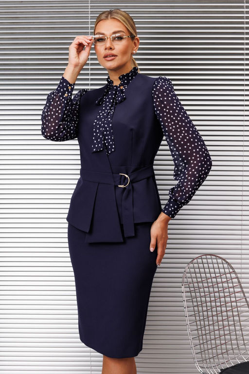 Костюм Мода Юрс 2538 синий горох