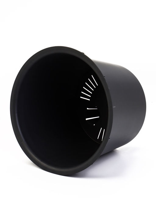 Кашпо для цветов «Микрит», 1 л, d=15 см, h=14 см, со вставкой, пластиковое, серое