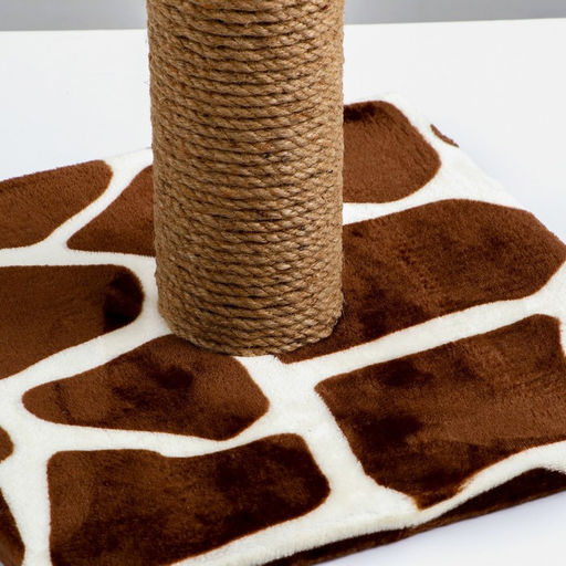 Когтеточка с высоким и толстым столбиком, сизаль, 35×35×82 см, микс цветов