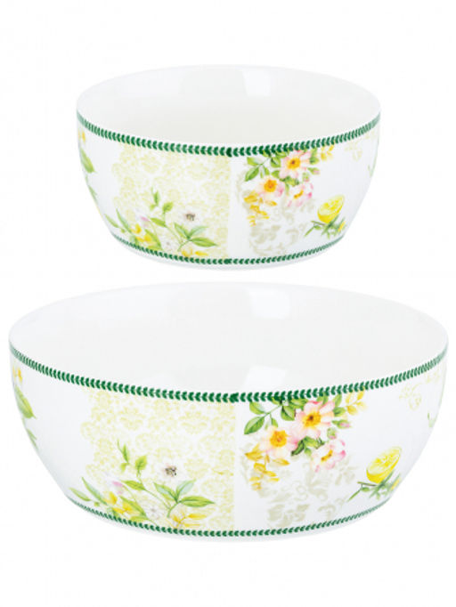 Набор 2 салатников - 14*14*6 см 600 мл + 20*20*7,5 см 1,7 л Лимоны NEW BONE CHINA - Elan gallery фото 21