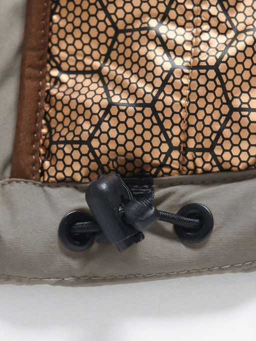 Куртка женская гибридная стёганая с капюшоном с графеновой подкладкой бежевого цвета 9622_1B