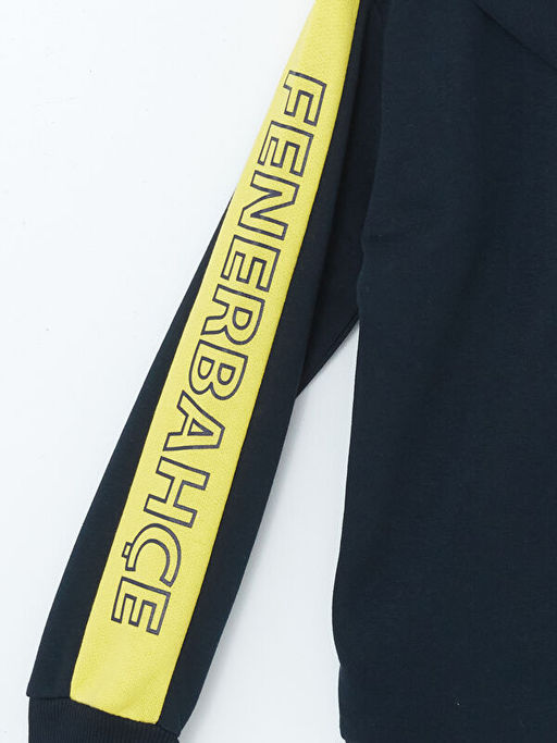 Kap??onlu Fenerbah?e Bask?l? Erkek ?ocuk Fermuarl? Sweatshirt