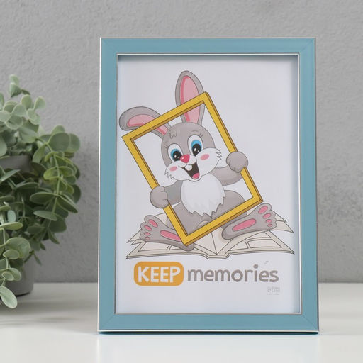 Фоторамка для фото 15×21 см Keep memories «Акварель», пластик, голубой, (пластиковый экран)