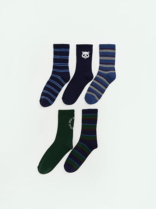 ?izgili Erkek ?ocuk Soket ?orap 5li