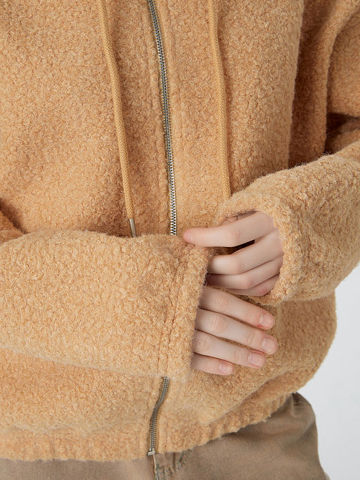 Толстовка женская бежевая на молнии с капюшоном - Mark formelle фото 5