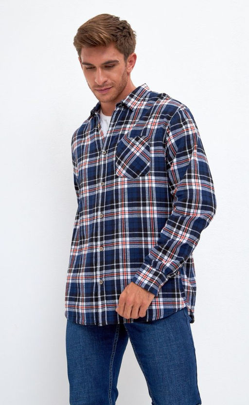 Рубашка фланель F121-0460 orange-blue - Fine joyce фото 12