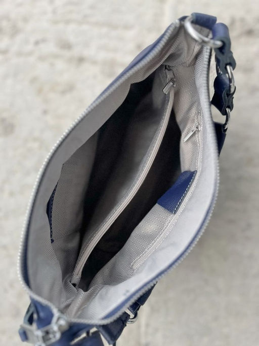 Женская кожаная сумка хобо 8919-9 Дарк Блу - Sergio valentini фото 5