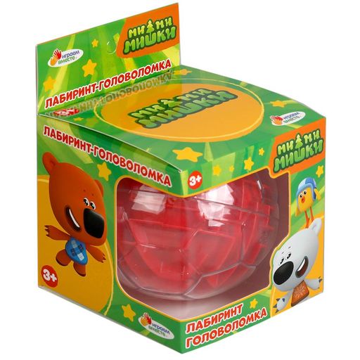 Играем вместе. Лабиринт-головоломка шар "МиМиМишки" в кор.10х10х10 см арт.B2004071-R