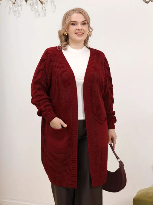 K13148 Кардиган (вязаный трикотаж) БУРГУНДИ