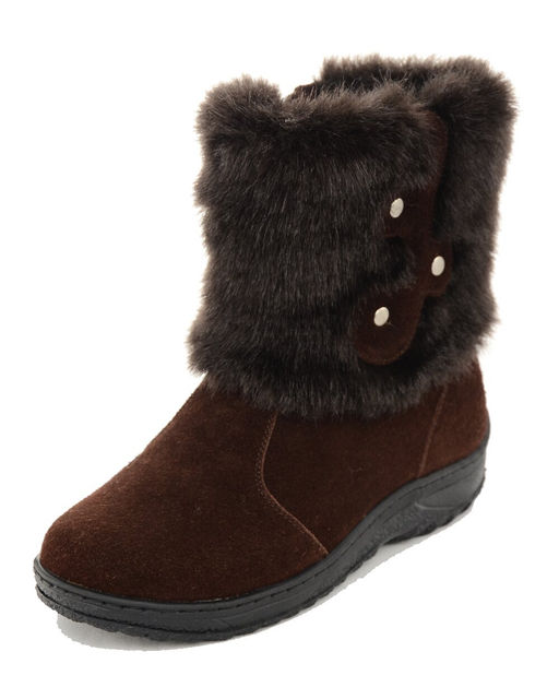 Унты женские на литой подошве. Коричн., Мех "норка" коричн. Короткие. Молния