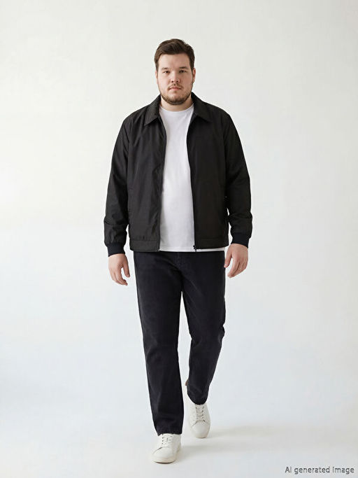 Standart Kal?p G?mlek Yaka Erkek Mont