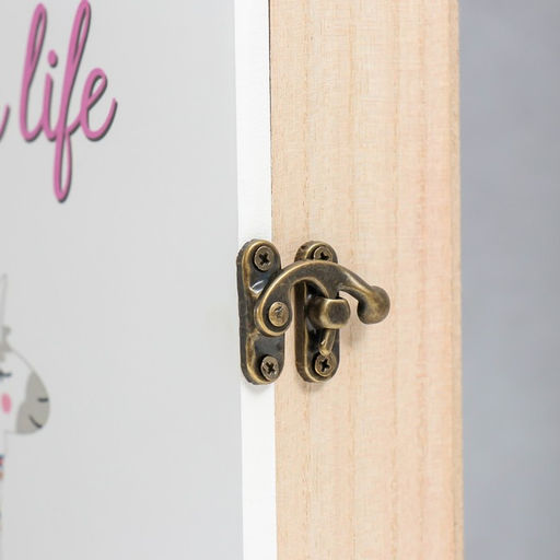 Ключница настенная Лама и кактусы, дерево, 6 крючков, панно декоративное, 20?5.5?29 см