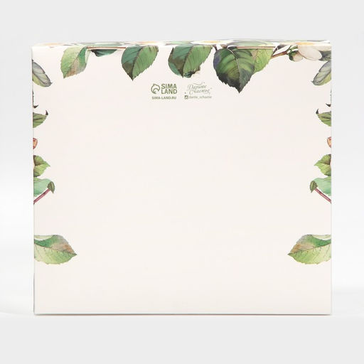 Цена за 5 шт. Коробка кондитерская с PVC-крышкой, упаковка, «Цветы», 25 х 22,5 х 10 см