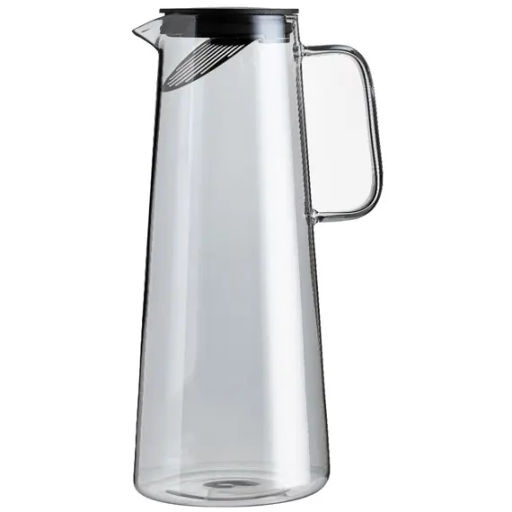 Кувшин с крышкой-ситом, стекло 1800 мл, графит - Fujian Province Guang Fu Tea фото 2