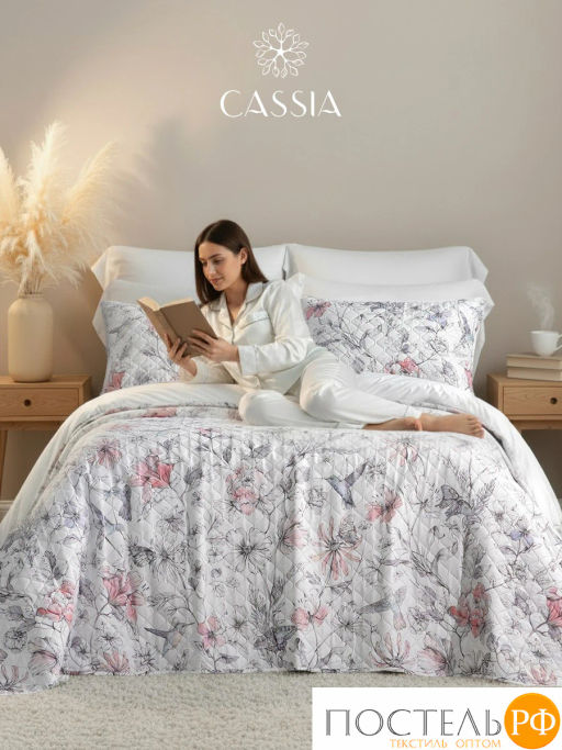 Покрывало + наволочки CASSIA КОЛИБРИ бел.  фото 8