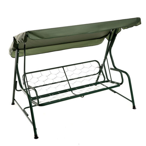 Качели садовые «Карибы», 210×142×155 см, металл, 3-местные, зелёные