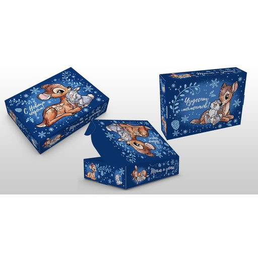 Коробка новогодняя подарочная «С Новым годом», 21 х 15 х 5 см, Бэмби