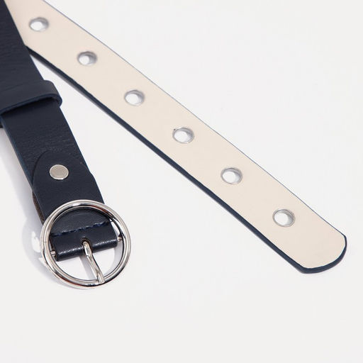 Ремень женский, ширина 3 см, винт, пряжка метал, люверсы, цвет синий - Simaland фото 2