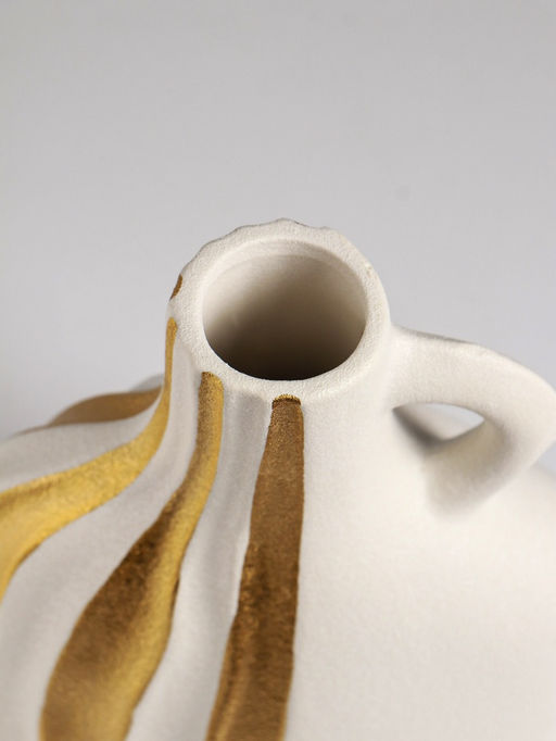 Ваза настольная керамика "Оделис" 21,5х16 см, белый