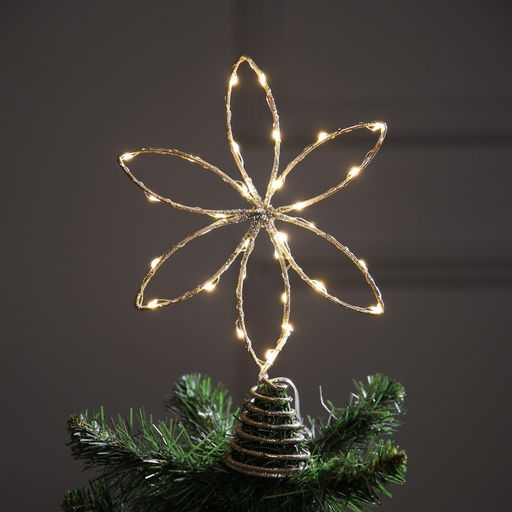 Светодиодная фигура Цветок, 26х26х4 см, 30 LED, от батареек ААх3, фиксинг, свечение тёплое белое