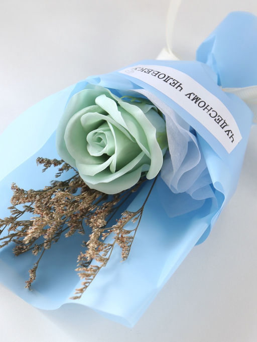 Букет из мыльных лепестков для ванны Роза подарочная в коробке, подарочный, голубой, 8.6?8.6?18.5 см - Simaland фото 2