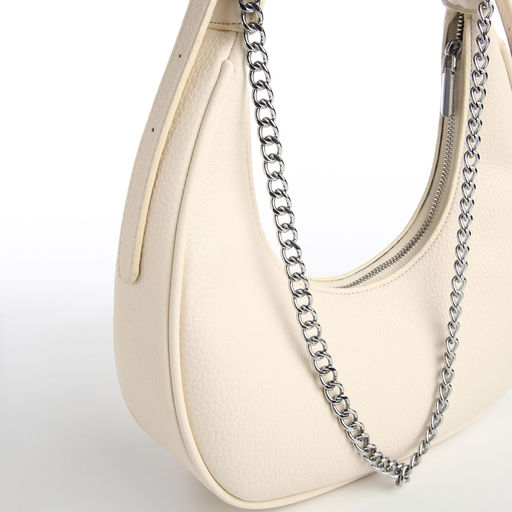 Сумка женская хобо на молнии, цвет молочный - Textura фото 6