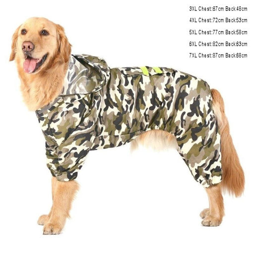 Дождевик для крупных пород собак "KOMFORT", принт хаки, р XL