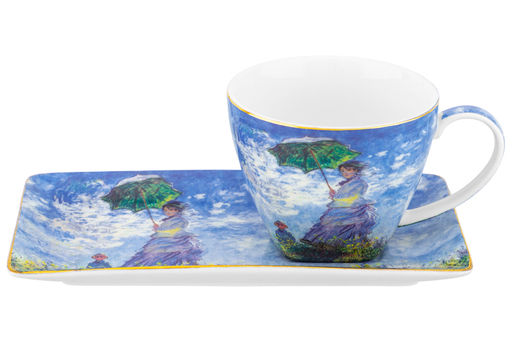 Чашка 250 мл с блюдцем для десерта 20*10*2 см Прогулка NEW BONE CHINA - Elan gallery фото 25