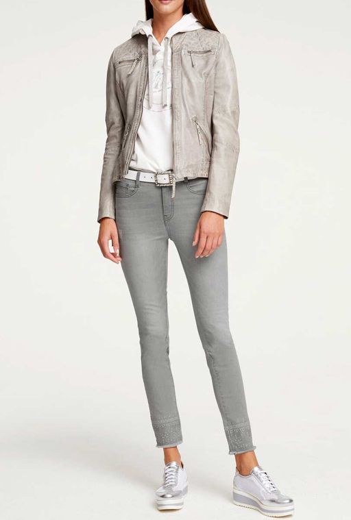 Кожаная куртка, светло-серая - Heine фото 5