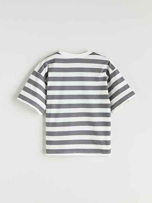 Bisiklet Yaka ?izgili Erkek ?ocuk Ti??rt