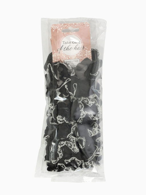 Цена за 6 шт. Резинки для волос «Каприс», набор 2 шт., 7 см, чёрные