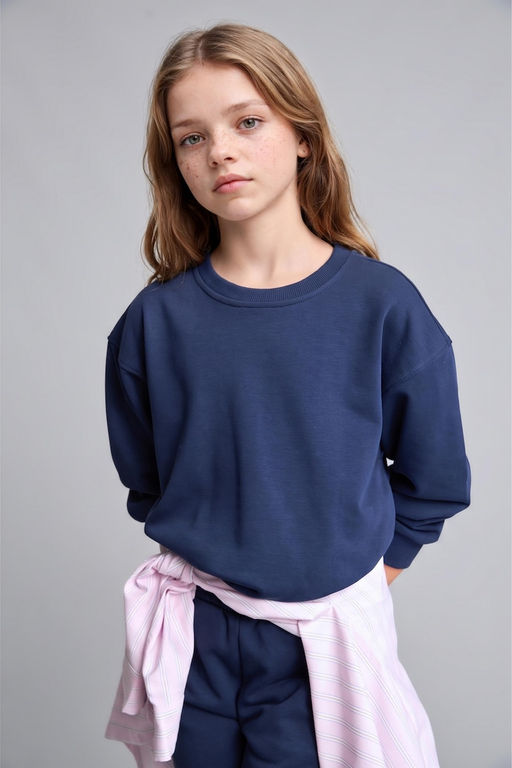 Relaxed Fit Sweatshirt K_z _ocuk - Defacto фото 3