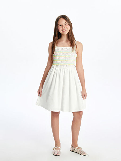 Kare Yaka K?z ?ocuk Elbise