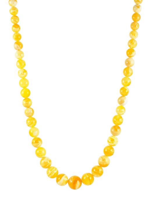 Бусы из натурального цельного янтаря Шар пейзажный