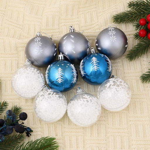 Ёлочные игрушки Снежный, шары новогодние, d=6 см, набор 9 шт.