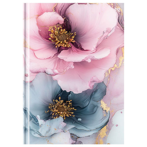 Бизнес-блокнот А5 64л. "Нежный цветок" ("BG", ББ5т64_лм_бл 09867) матовая ламинация, блестки