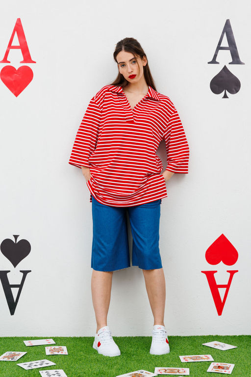 Джемпер NIKVA н478.4-Р красный и молоко  фото 4