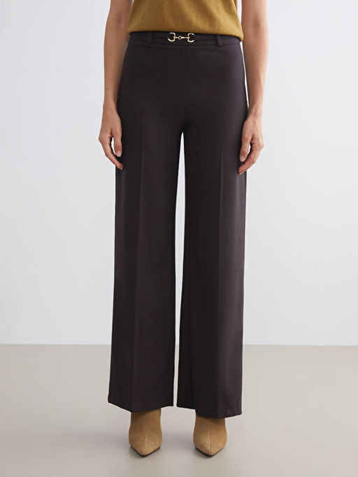 Beli Kemerli Geni? Pa?a Kad?n Pantolon