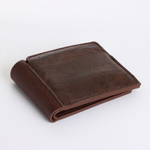 Портмоне мужское без застёжки, коричневое