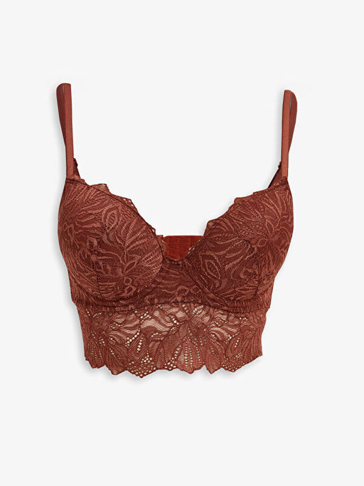 Balenli Dolgusuz Dantelli Bralet