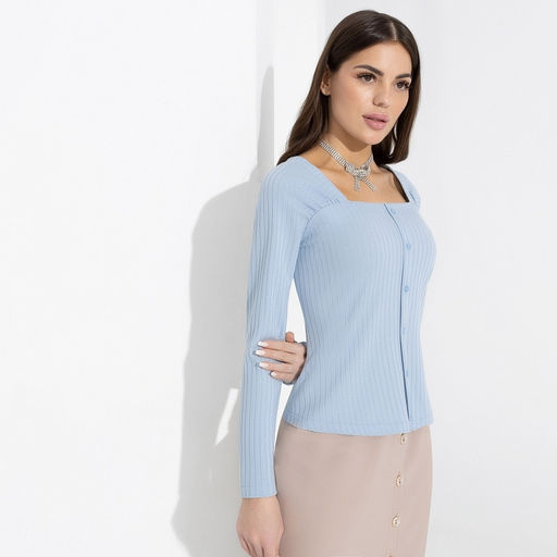 Блуза, Аппетитные формы (небесный свет, с поясом) - Charutti фото 6