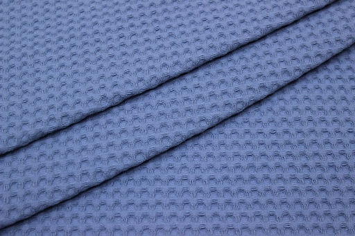 Вафельное премиум-полотно Italy цв.Светлый джинсово-голубой, ш.1.5м, хлопок-100%, 240гр/м.кв - Купава фото 4