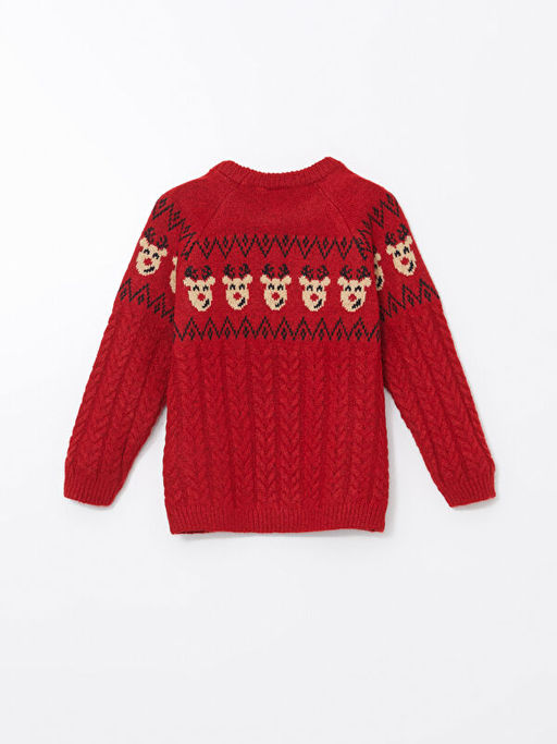 Bisiklet Yaka Y?lba?? Temal? Erkek ?ocuk Kazak