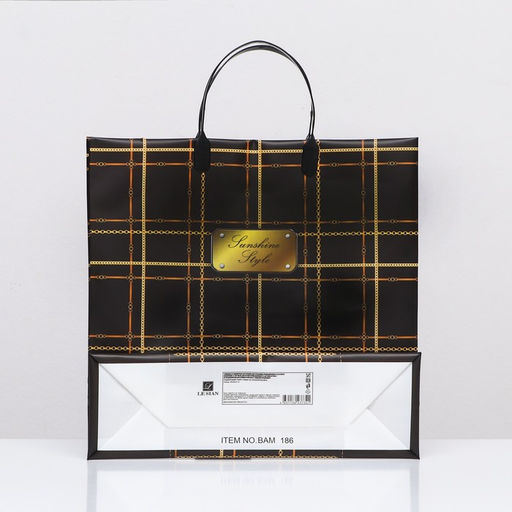 Цена за 10 шт. Пакет "Черно-золотая клетка", мягкий пластик, 30 x 30 см, 120 мкм