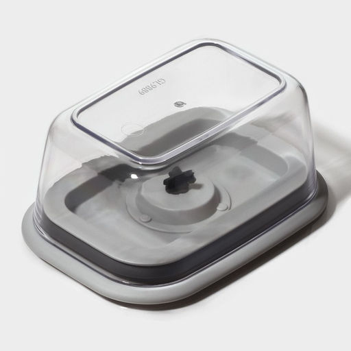 Контейнер для еды с вакуумным клапаном Доляна, пластик, 360 мл, 13.8×10×6.2 см, прозрачный