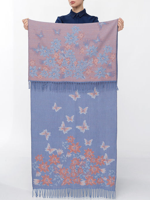 В составе ШЕРСТЬ и КАШЕМИР Большой, мягкий, теплый однотонный двусторонний палантин